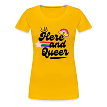 Charger l'image dans la galerie, T-shirt Here and Queer - sun yellow