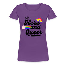 Charger l&#39;image dans la galerie, T-shirt Here and Queer - purple
