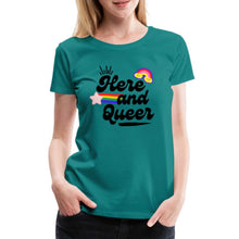 Charger l'image dans la galerie, T-shirt Here and Queer - diva blue