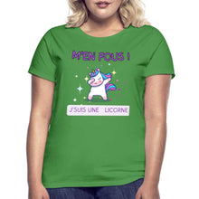 Charger l'image dans la galerie, T-shirt Je m'en fous je suis une licorne - vert