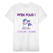 Charger l'image dans la galerie, T-shirt Je m'en fous je suis une licorne - blanc