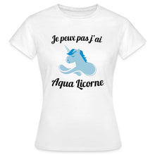 Charger l'image dans la galerie, T-shirt Je peux pas j'ai aqua licorne - blanc