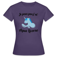 Charger l'image dans la galerie, T-shirt Je peux pas j'ai aqua licorne - violet foncé