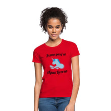 Charger l'image dans la galerie, T-shirt Je peux pas j'ai aqua licorne - rouge