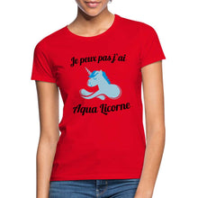 Charger l'image dans la galerie, T-shirt Je peux pas j'ai aqua licorne - rouge