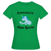 Charger l'image dans la galerie, T-shirt Je peux pas j'ai aqua licorne - vert