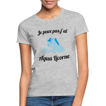 Charger l'image dans la galerie, T-shirt Je peux pas j'ai aqua licorne - gris chiné
