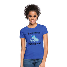 Charger l'image dans la galerie, T-shirt Je peux pas j'ai aqua licorne - bleu royal