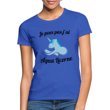 Charger l'image dans la galerie, T-shirt Je peux pas j'ai aqua licorne - bleu royal