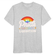 Charger l&#39;image dans la galerie, T-shirt No pride without liberation - heather grey
