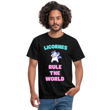 Charger l&#39;image dans la galerie, T-shirt licornes rule the world - black
