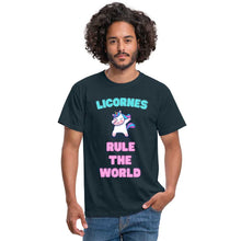 Charger l'image dans la galerie, T-shirt licornes rule the world - navy