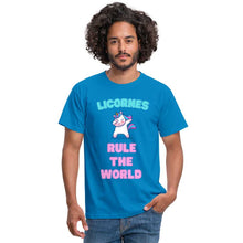 Charger l&#39;image dans la galerie, T-shirt licornes rule the world - royal blue
