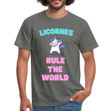 Charger l'image dans la galerie, T-shirt licornes rule the world - graphite grey