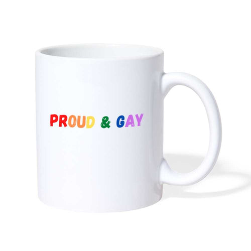 Mug LGBT PROUD & GAY - white