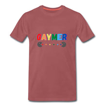 Charger l&#39;image dans la galerie, Tee shirt LGBT &quot;GAYMER&quot; masc. - washed burgundy
