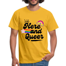 Charger l&#39;image dans la galerie, T-shirt Here and Queer - yellow
