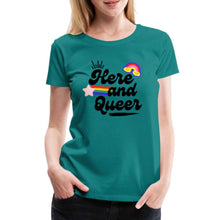 Charger l&#39;image dans la galerie, T-shirt Here and Queer - diva blue
