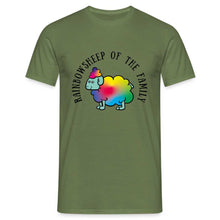 Charger l&#39;image dans la galerie, T-shirt Raibow sheep of the familiy - military green
