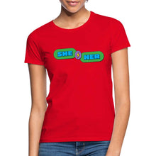 Charger l&#39;image dans la galerie, T-shirt She/Her - rouge
