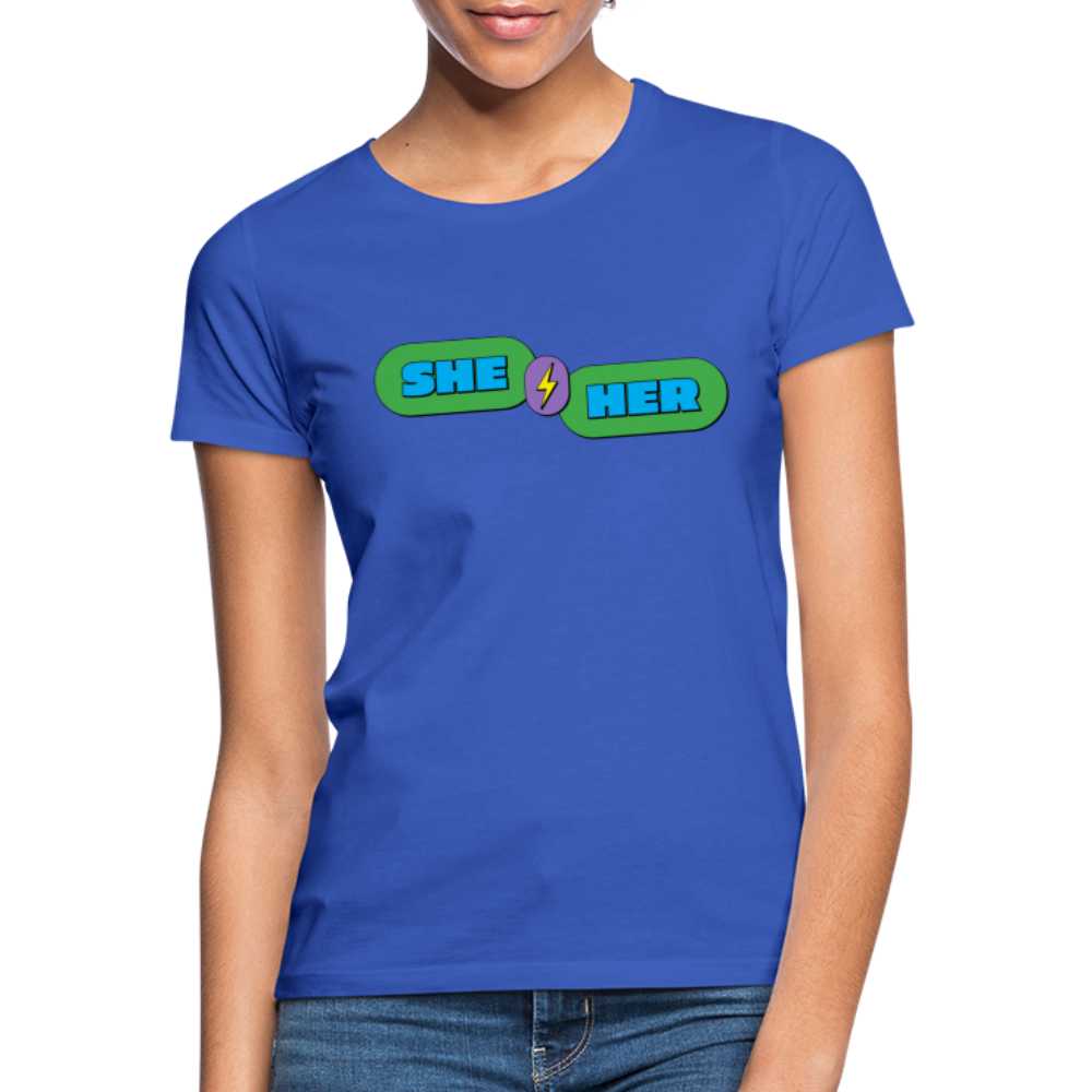 T-shirt She/Her - bleu royal