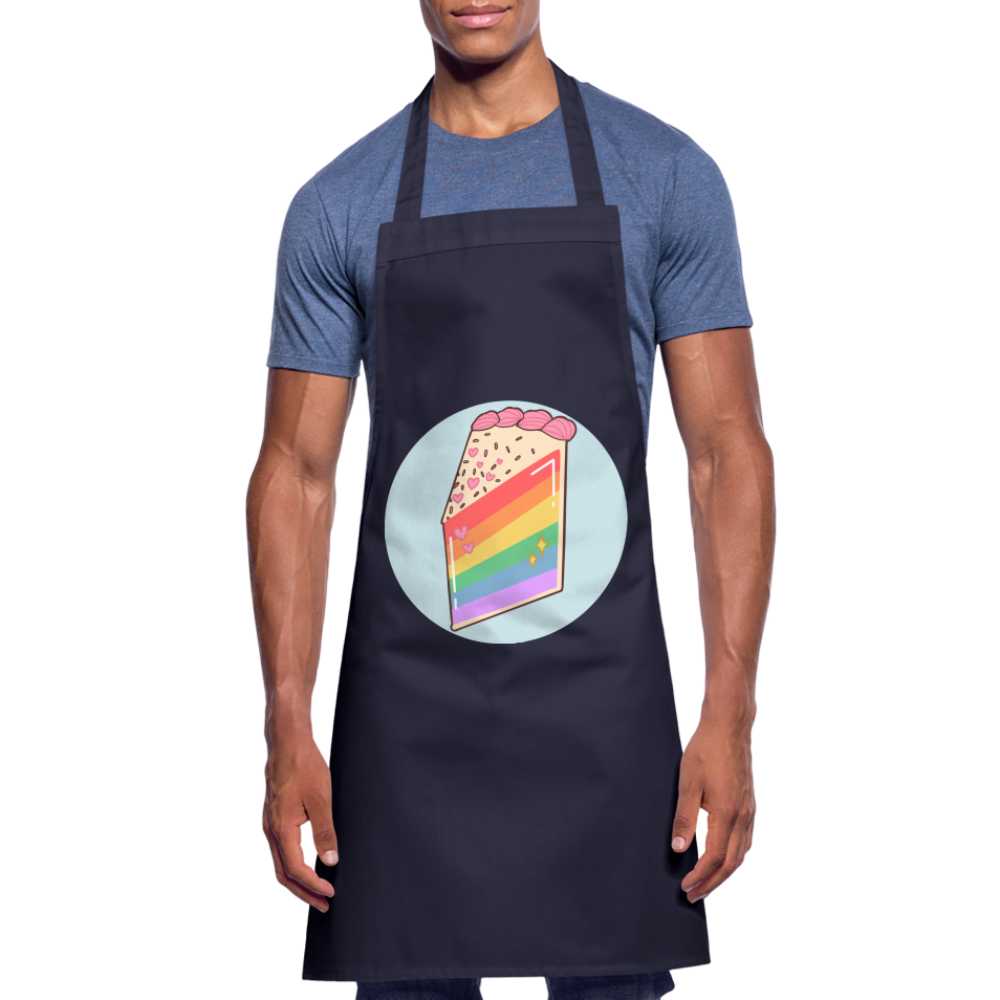 Tablier de cuisine LGBT PIECE OF CAKE RAINBOW - navy