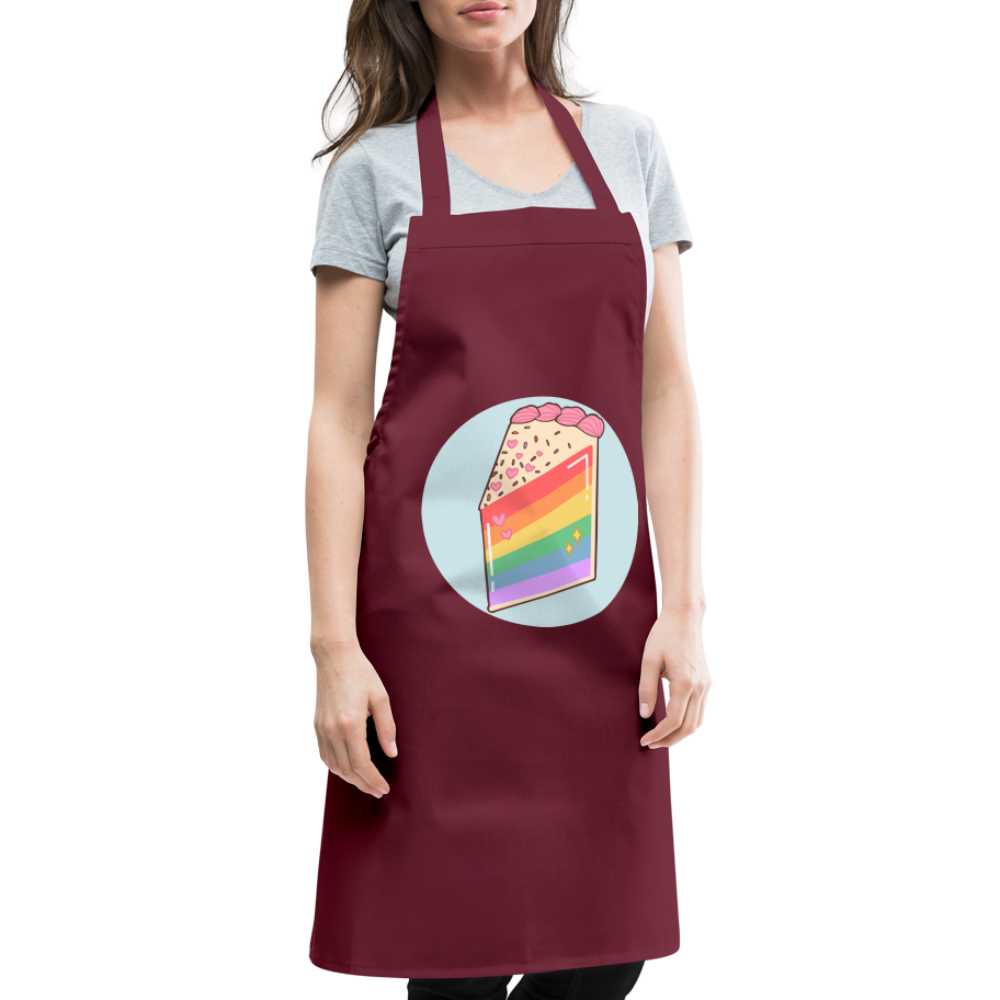 Tablier de cuisine LGBT PIECE OF CAKE RAINBOW - bordeaux