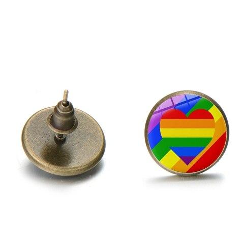 Lot De 12 Paires De Boucles D'oreilles Arc-en-ciel Pride En Maille Arc-en- Ciel à Clipser - Légères - Boucles D'oreilles Pendantes En Forme De Cœur - Pour Femmes, Filles Et Hommes, Alliage Et